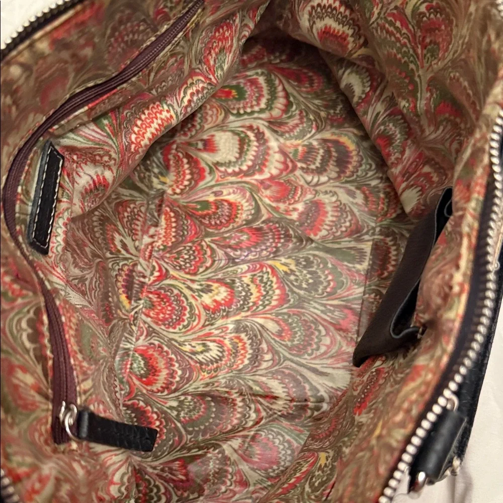 Dooney & Bourke Black Pebbled Leather Dome Satchel with Turquoise Charm - Picture 7 of 7